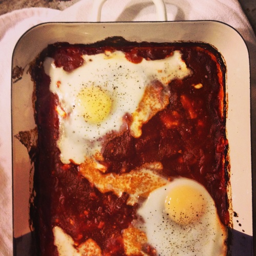 Baked Eggs in Spicy Tomato Sauce